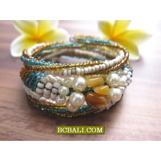Cuff Beads Bracelets Spiral Multi Coloring Free Shipping